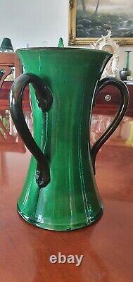 STRIKINGLY beautiful Art Nouveau ENGLISH WATCOMBE 3 handled vase