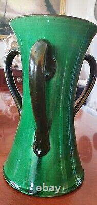 STRIKINGLY beautiful Art Nouveau ENGLISH WATCOMBE 3 handled vase