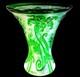 Superb, Large Signed Thomas Webb & Sons Green Cameo Art Nouveau Glass Vase