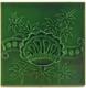 Scarce Art Nouveau Fireplace Floral Majolica Green Tile Henry Richards C1903