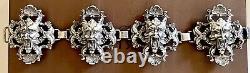 Scarce CINI Mythological Art Nouveau Green Man Sterling Sil. Bracelet 1.75 wide