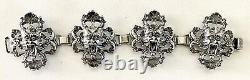 Scarce CINI Mythological Art Nouveau Green Man Sterling Sil. Bracelet 1.75 wide