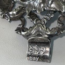 Scarce CINI Mythological Art Nouveau Green Man Sterling Sil. Bracelet 1.75 wide