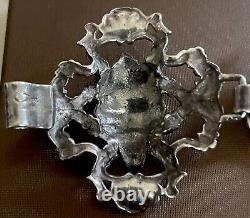 Scarce CINI Mythological Art Nouveau Green Man Sterling Sil. Bracelet 1.75 wide
