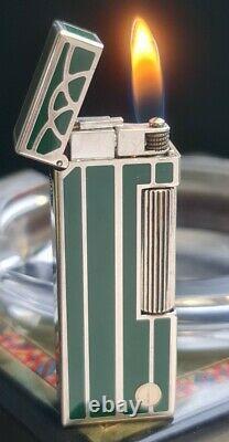 Scarce Newly Serviced + Warranty Dunhill Green Art Nouveau Rollagas Lighter