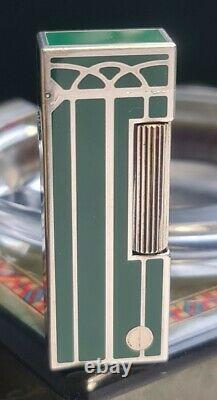 Scarce Newly Serviced + Warranty Dunhill Green Art Nouveau Rollagas Lighter