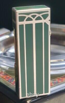 Scarce Newly Serviced + Warranty Dunhill Green Art Nouveau Rollagas Lighter