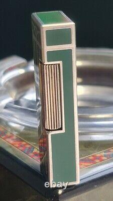 Scarce Newly Serviced + Warranty Dunhill Green Art Nouveau Rollagas Lighter