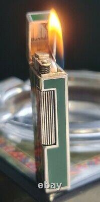 Scarce Newly Serviced + Warranty Dunhill Green Art Nouveau Rollagas Lighter