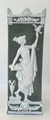 Schafer & Vater Green Jasperware Vase Art Nouveau German Antique