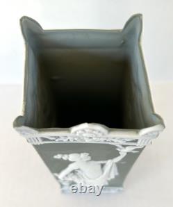 Schafer & Vater Green Jasperware Vase Art Nouveau German Antique