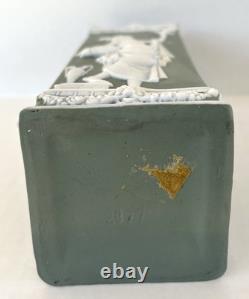 Schafer & Vater Green Jasperware Vase Art Nouveau German Antique