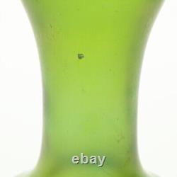 Secessionist Iridescent Art Glass Vase Green with Metal Mount, Austria