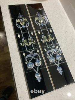 Set 10 New Fireplace Fire Victorian Art Nouveau Tiles Tile Set Green / Yellow 6