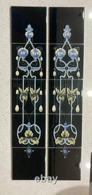 Set 10 New Fireplace Fire Victorian Art Nouveau Tiles Tile Set Green / Yellow 6
