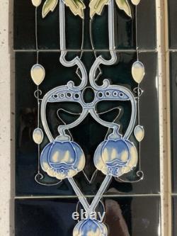 Set 10 New Fireplace Fire Victorian Art Nouveau Tiles Tile Set Green / Yellow 6