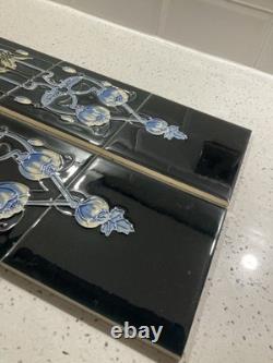 Set 10 New Fireplace Fire Victorian Art Nouveau Tiles Tile Set Green / Yellow 6