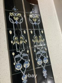 Set 10 New Fireplace Fire Victorian Art Nouveau Tiles Tile Set Green / Yellow 6