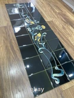 Set 27 New Victorian Art Nouveau Fireplace Hearth Splashback Tiles Deep Green