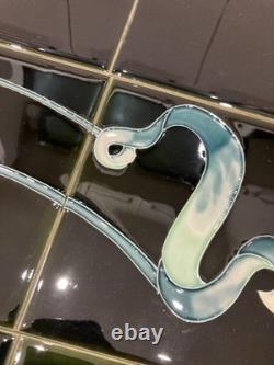 Set 27 New Victorian Art Nouveau Fireplace Hearth Splashback Tiles Deep Green