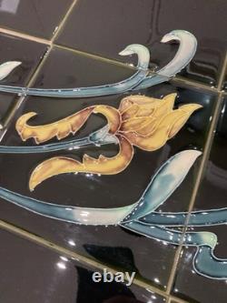 Set 27 New Victorian Art Nouveau Fireplace Hearth Splashback Tiles Deep Green