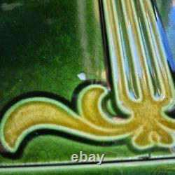 Set English Floral Art Nouveau Majolica Style Fireplace Tiles T & R Boote Ltd