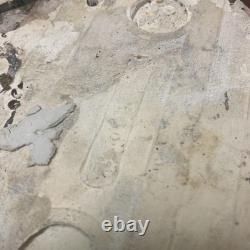 Set Of 6 Antique Art Nouveau Majolica Fireplace Tiles- Brown & Green