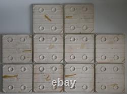 Set of 10 Art Nouveau Fireplace Tiles Green Floral Majolica John Barratt C1907