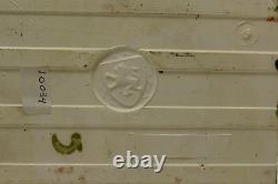 = Set of 5 Art Nouveau Floral Majolica Tiles, Green w Yellow Fireplace or Wall