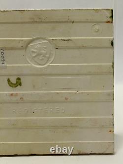 = Set of 5 Art Nouveau Floral Majolica Tiles, Green w Yellow Fireplace or Wall