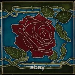 Set of 5 Original Art Nouveau tiles C 1910 Wessel Bonn ROSES