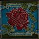 Set Of 5 Original Art Nouveau Tiles C 1910 Wessel Bonn Roses