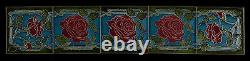Set of 5 Original Art Nouveau tiles C 1910 Wessel Bonn ROSES