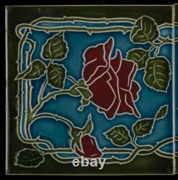 Set of 5 Original Art Nouveau tiles C 1910 Wessel Bonn ROSES