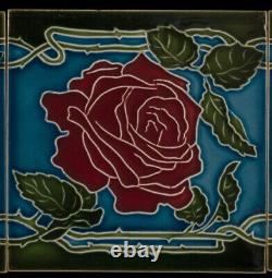 Set of 5 Original Art Nouveau tiles C 1910 Wessel Bonn ROSES