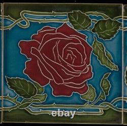 Set of 5 Original Art Nouveau tiles C 1910 Wessel Bonn ROSES