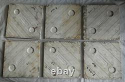 Set of 6 Original Antique Art Nouveau Green Tile Pink stylised flower Richards