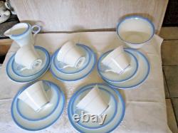 Shelley Art Nouveau china part teaset Swirl. Printed green marks Reg No 781613
