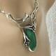 Silver 925 With Malachite Art Nouveau Style Organic Vintage Necklace