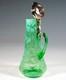 Silver Carafe Green Glass Jug Opaline Decor Mount Portugal Porto Circa 1900