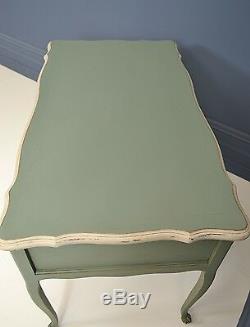 Small Green Vintage French Shabby Chic 3 Drawer Desk Free UK Delivery