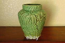 Spectacular Vintage Weller Pottery Marvo Flower Vase with Ferns Flowers & Foliage