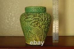 Spectacular Vintage Weller Pottery Marvo Flower Vase with Ferns Flowers & Foliage