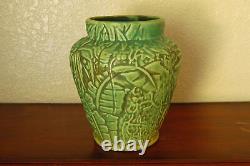 Spectacular Vintage Weller Pottery Marvo Flower Vase with Ferns Flowers & Foliage