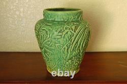 Spectacular Vintage Weller Pottery Marvo Flower Vase with Ferns Flowers & Foliage