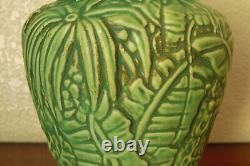 Spectacular Vintage Weller Pottery Marvo Flower Vase with Ferns Flowers & Foliage