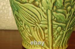 Spectacular Vintage Weller Pottery Marvo Flower Vase with Ferns Flowers & Foliage