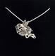 Sterling Silver Art Nouveau Christmas Flower Fairy Gemstone Pendant Necklace Pin
