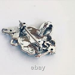 Sterling Silver Art Nouveau Christmas Flower Fairy Gemstone Pendant Necklace Pin