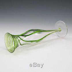 Stuart Art Nouveau Green Trailed Bud Vase c1910